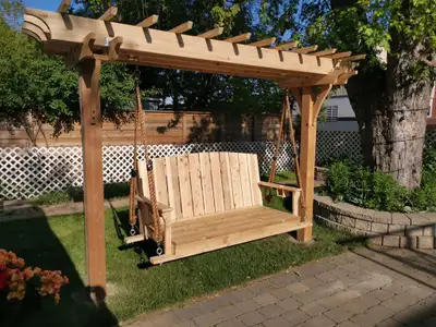 Custom porch swings pergolas muskoka chairs daybeds benches , View more