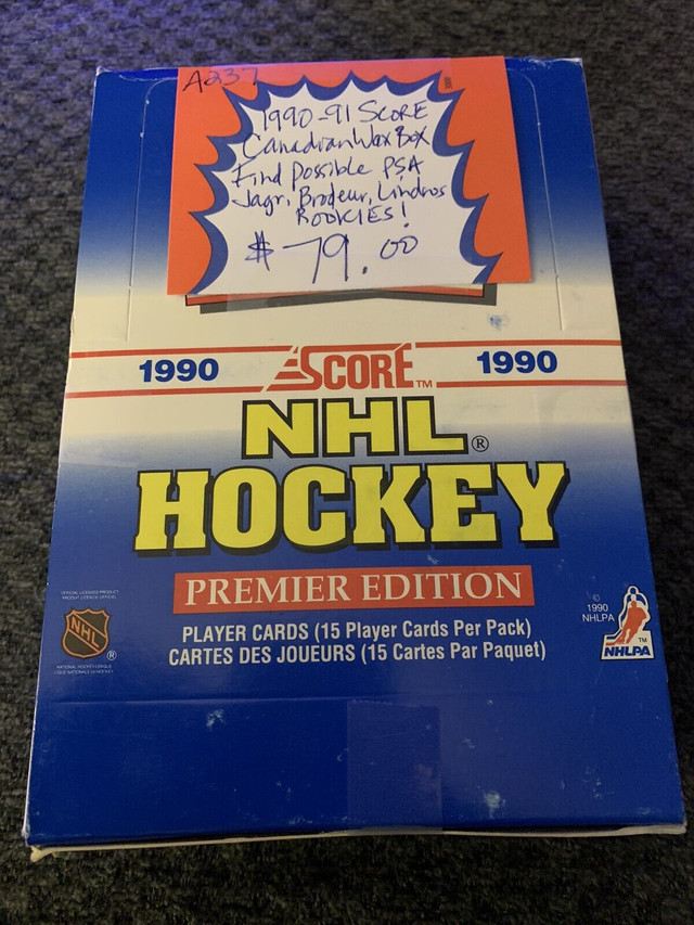 1990-91 Score CDN WAX BOX Jagr Lindros Brodeur RC Booth 263 in Arts & Collectibles in Edmonton