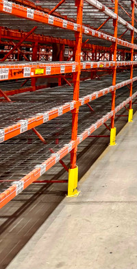 Used 8’ long beams and used 42” x 46” wire mesh decks in stock