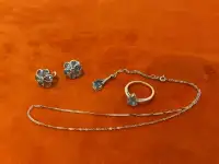 Blue Sapphire/White Gold Jewellery Set