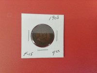 1908 Canada 1¢       coin F-15