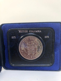 1871-1971  BRITISH COLUMBIA CENTENNIAL Centennial Silver Dollar