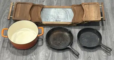 Lagostina Dutch Oven + Cast Iron Skillets + Mid-Century Food War, View more