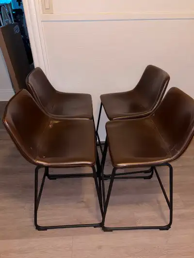 4 Structube Leather Stools, View more