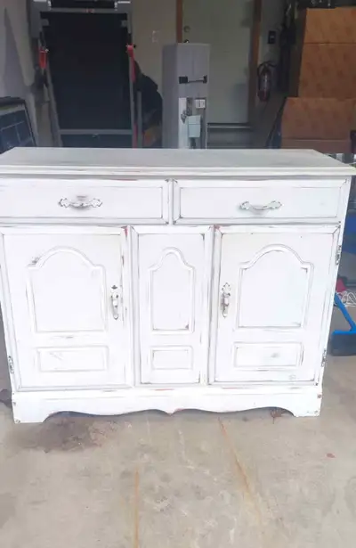Distressed White Cabinet, View more