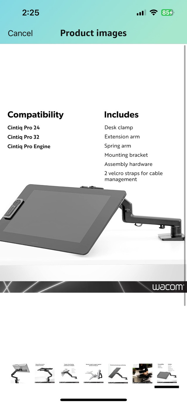 Wacom Flex Arm (ACK62803K) Tablet Holder for cintiq pro in iPad & Tablet Accessories in Ottawa - Image 2