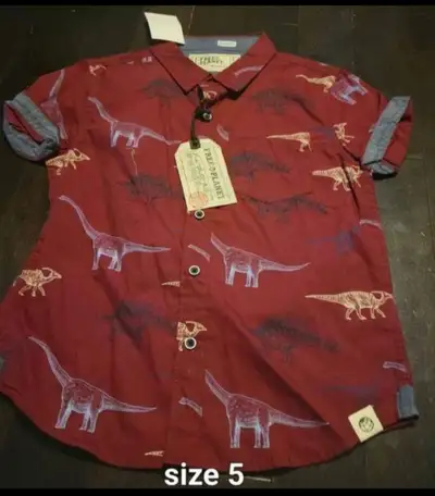 Boys size 5 button up short sleeve shirt (new with tag), View more