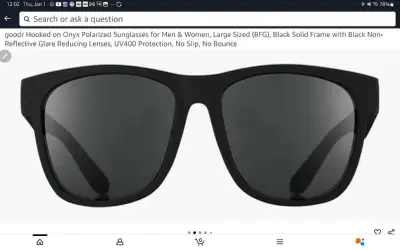 goodr Hooked on Onyx Polarized Sunglasses for Men & Women, View more