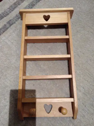 Wooden Heart Wall Shelf, View more