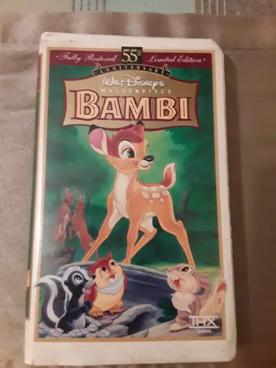 Walt Disney's Masterpiece VHS Bambi, FREE with Pinocchio, View more