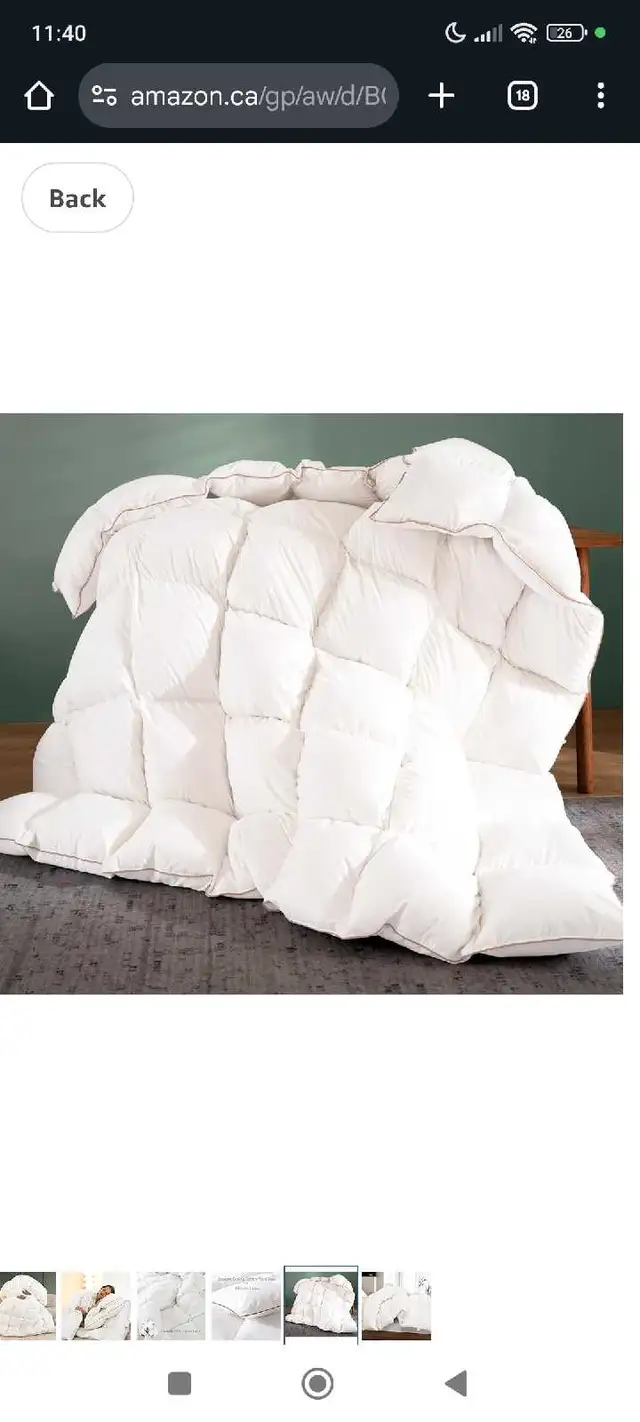 Puffy White Goose/Duck Feather Down Comforter, All Season Warmth62854390596610124