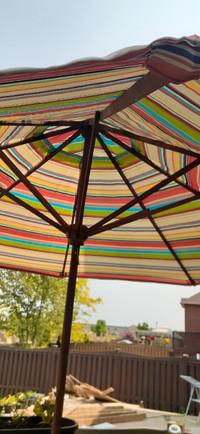 Gorgeous Striped 7.5' Market Patio Umbrella 