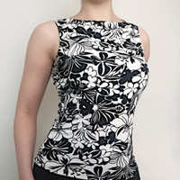 NEW - Ricki's - Women's B/W Floral Print Sleeveless Top (Size S)