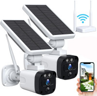 Wireless SOLAR Security Wifi Camera System -  2 Cameras NEW