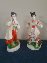 Karas and Odarka Ukrainian Porcelain Figurines 