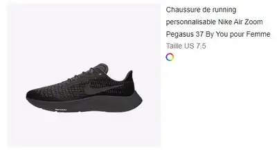 Chaussure Noire de running Course NIKE Air Femme 7,5 US NEUVE, View more