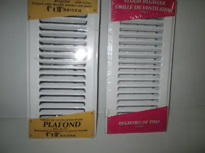 Floor/Ceiling HVAC Registers New White, View more