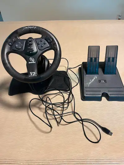 PC steering wheel and pedals, View more