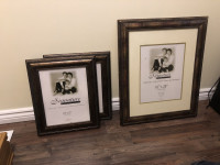 2 hanging wall frames 10 in X 13 In and 1 matching 16 in 20 in