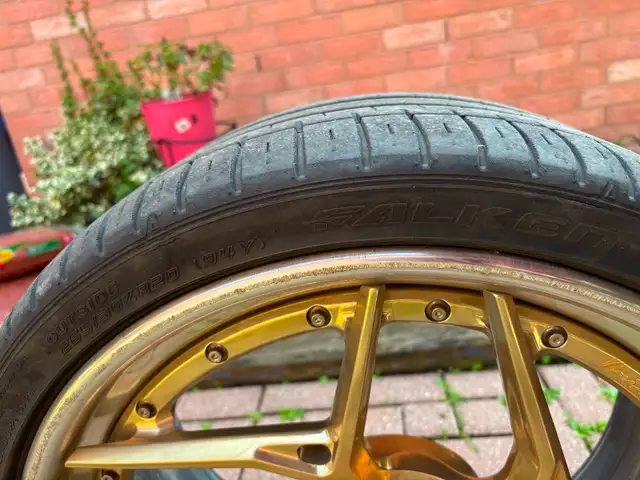 All 4 rims plus tires 3 peace brixton foraged rims. in Tires & Rims in Mississauga / Peel Region - Image 3