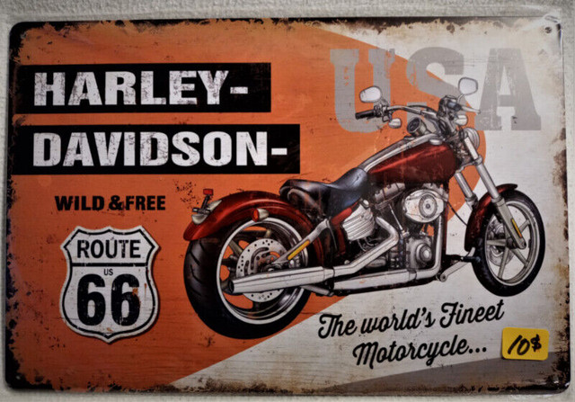 Affiches HARLEY-DAVIDSON en MÉTAL 11 X 8 Neuves Emballées 10$ ch dans Autre  à Ville de Montréal