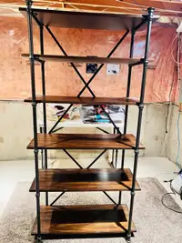 6 tier wooden book shelf and book case