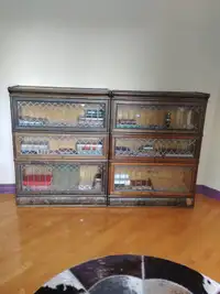 antiques lead glass bookcase