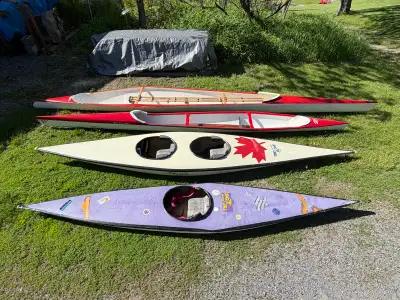 Specialty racing canoes. One each: sprint C2, sprint C1, whitewater slalom C2, whitewater slalom C1....