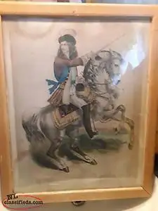 The print titled "King William III, crossing the Boyne July 1st 1690" depicts King William III on ho...