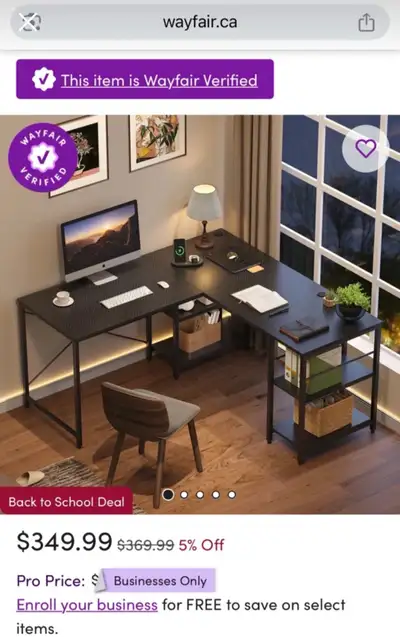 Wayfair L-Shaped Desk, View more