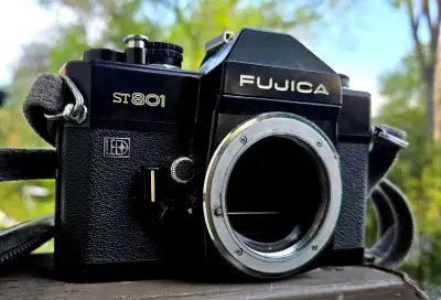 This Japanese made interchangeable lens camera is a part of Fujica's breakout ST series launched in...