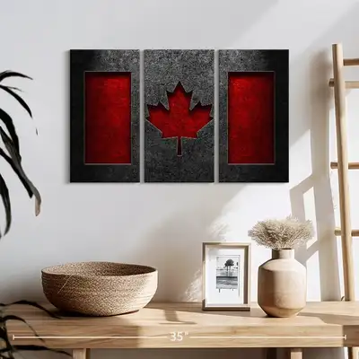 Canadian Flag Stone Texture Canvas Prints, View more
