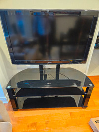 TV Stand with glass shelving