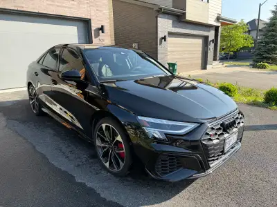 Lease Takeover – 2024 Audi S3 Progressiv AWD Black on black with red stitching | 15,800 km | Excelle...