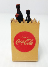 3 Miniature Coca-Cola Bottles In Kraft Bag