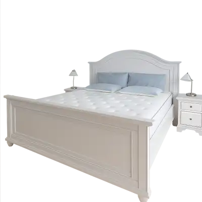 King size bed (white colour) purchased from The Brick in 2015 - in fair condition. + Two bedside tab...
