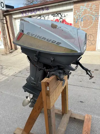 1963 Evinrude Big Twin 40 hp. Not ceased. Not running. It will need to be gone through. Would make a...