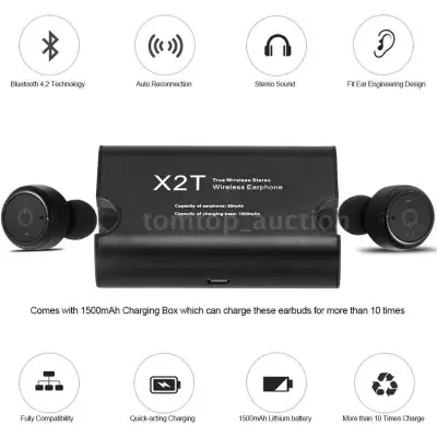 X2T Earbuds Bluetooth Headphone Headset Earphones Ecouteurs, View more