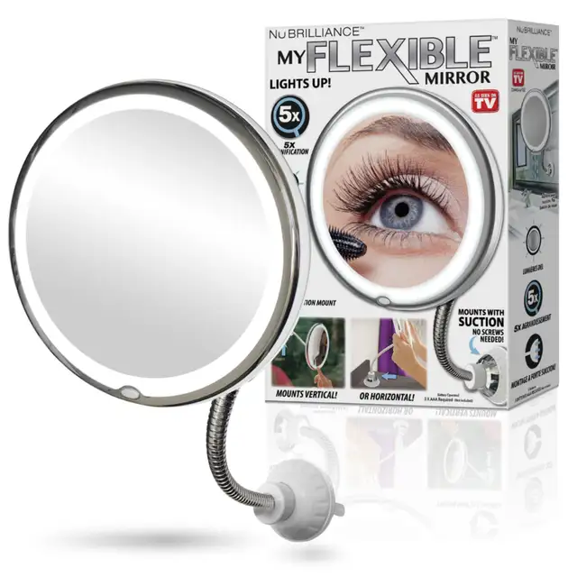 MIRROR- FLEXIBLE MAGNIFYING WITH LIGHT in Home Décor & Accents in Ottawa - Image 2