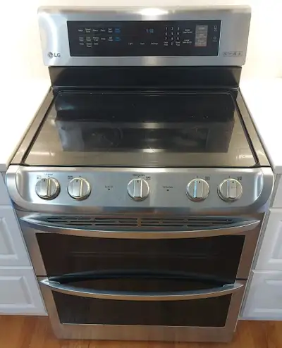 STAINLESS LG FLAT-TOP DOUBLE OVEN RANGE, View more