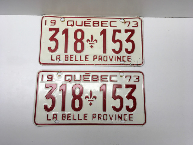 Plaques d’immatriculation 1973 dans Art et objets de collection  à Ville de Montréal