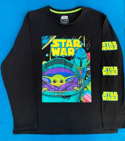 Star Wars Mens Mandalorian Baby Yoda Long Sleeve Shirt, View more