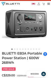 BLUETTI EB3A Portable Power Station|600W268Wh