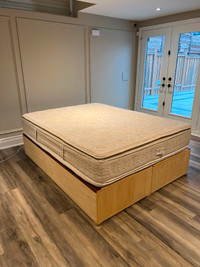2 Single Box Bed with queen mattress