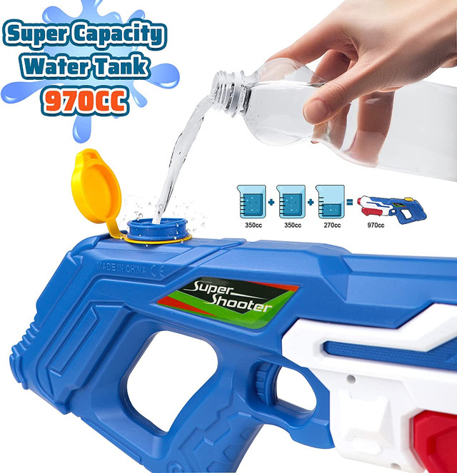NEW 2 Pack Water Guns for Kids, Squirt Guns Kids Toy 970CC Water in Toys & Games in London - Image 4