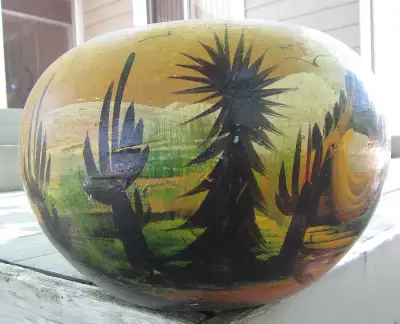 Decorative hand-painted Mexican pot/planter, View more