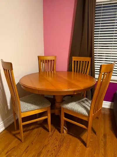 Round Extendable Wood Dining Table, View more