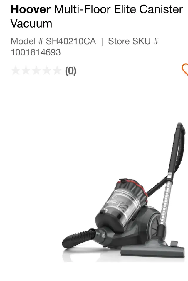 Hoover Multi-Floor Elite Canister Vacuum in Vacuums in Winnipeg - Image 2