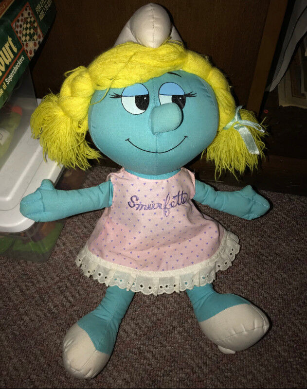 Vintage 1983 Smurfette Plush Stuffed Animal Doll Blue Smurf 16" in Toys & Games in St. Catharines