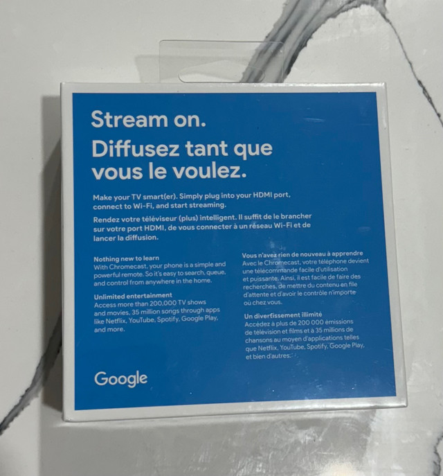 Google Chromecast - Brand new sealed  in General Electronics in Markham / York Region - Image 2